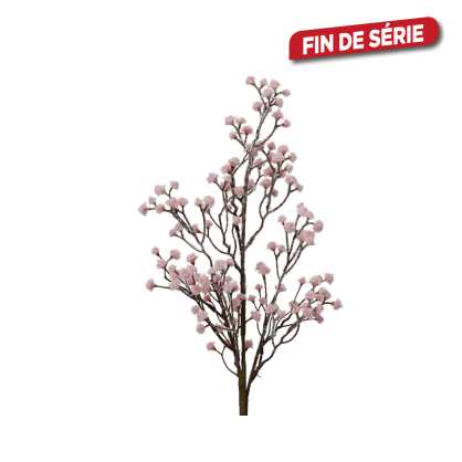 Branche enneigée rose 60 cm