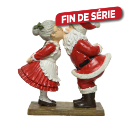 Figurine de Mère Noël et Père Noël en polyrésine 20 cm DECORIS