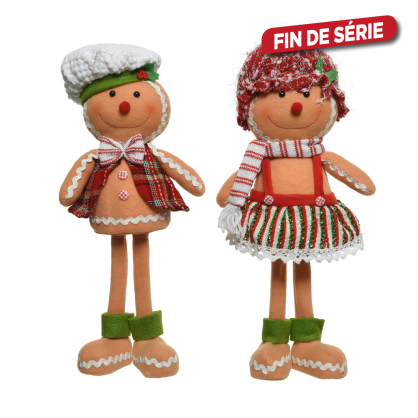 Figurine de bonhomme en pain d'épice à poser 40 cm DECORIS