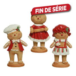 Figurine de bonhomme en pain d'épice en polyrésine 16 cm DECORIS