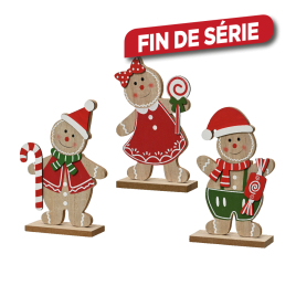 Figurine de bonhomme en pain d'épice en MDF 17 cm DECORIS