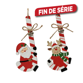 Figurine de Noël en contreplaqué à suspendre 18 cm DECORIS