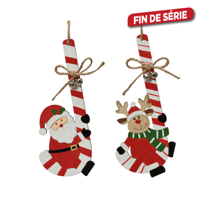 Figurine de Noël en contreplaqué à suspendre 18 cm DECORIS