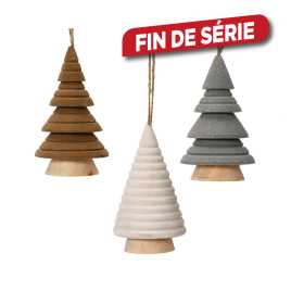 Sapin en bois à suspendre Ø 6 x 10 cm DECORIS