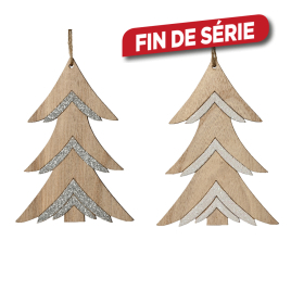 Sapin en bois à suspendre Ø 10 x 14 cm DECORIS