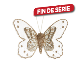 Papillon à clipser champagne 6 x 8 cm 6 pièces DECORIS