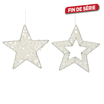 Étoile en fer à suspendre blanche Ø 15 cm DECORIS