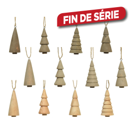 Sapin en bois à suspendre Ø 6 x 10 cm DECORIS