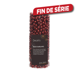 Guirlande de perles rouge 10 m DECORIS