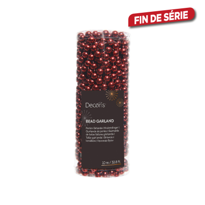 Guirlande de perles rouge 10 m DECORIS