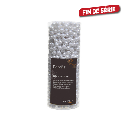 Guirlande de perles blanche 10 m DECORIS