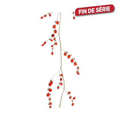 Guirlande de Noël intérieure avec gouttes rouge 1,2 m DECORIS