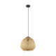 Suspension Dembleby noire et bois naturel Ø 32 cm E27 40 W EGLO