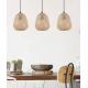 Suspension Dembleby noire et bois naturel E27 3 × 40 W EGLO