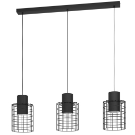 Suspension Milligan noire E27 3 × 40 W EGLO