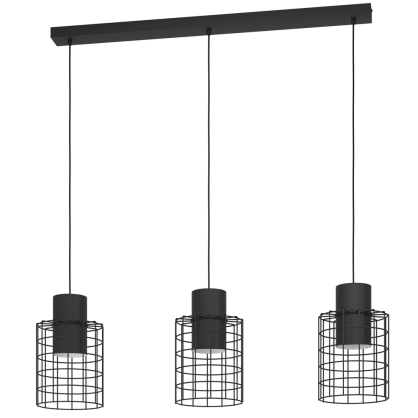 Suspension Milligan noire E27 3 × 40 W EGLO