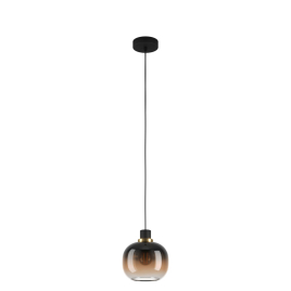 Suspension Oilella noire et laiton Ø 19 cm E27 40 W EGLO