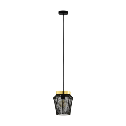 Suspension Escandidos noire et laiton brossé Ø 22 cm E27 40 W EGLO