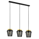 Suspension Escandidos noire et laiton brossé E27 3 × 40 W EGLO