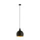 Suspension Roccaforte noire et or Ø 17 cm E14 40 W EGLO