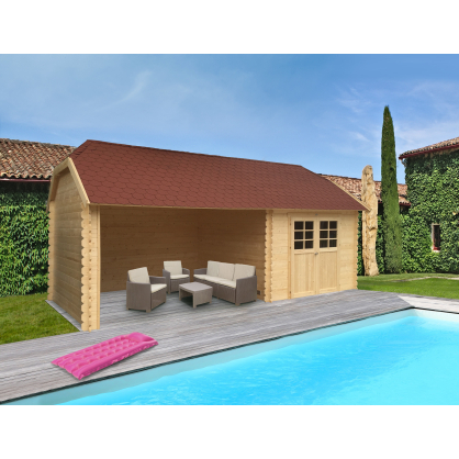 Abri de jardin YORK - 28 mm - 2,98 + 3,64 x 2,98 m