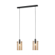 Suspension Polverara ambre et noir E27 2 × 40 W EGLO