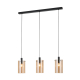 Suspension Polverara ambre et noir E27 3 × 40 W EGLO