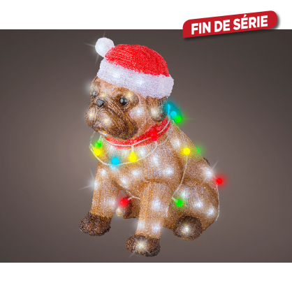 Chien coloré en acrylique LED 42 cm blanc froid LUMINEO