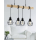 Suspension Townshend 5 noire et bois clair E27 4 × 60 W EGLO