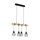 Suspension Townshend 5 noire et bois clair E27 4 × 60 W EGLO