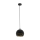 Suspension Camastra noire et or E27 40 W EGLO