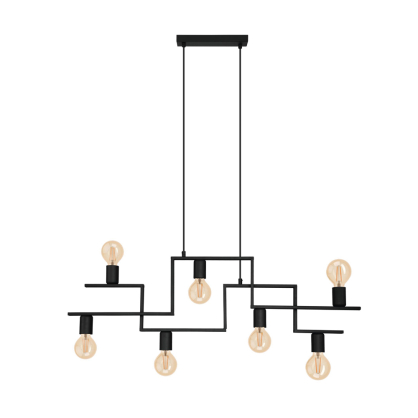 Suspension Fembard noire E27 7 × 60 W EGLO