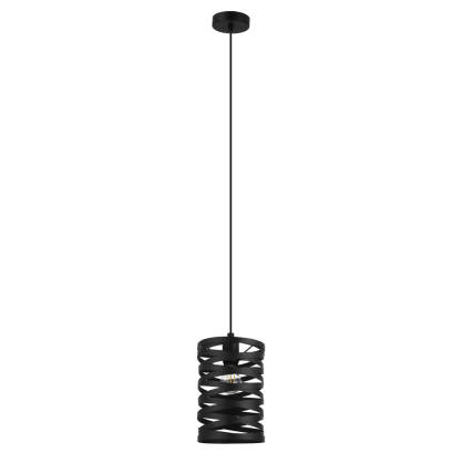 Suspension Cremella noire Ø 18 cm E27 40 W EGLO