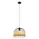 Suspension Anwick noire et nature Ø 37 cm E27 40 W EGLO