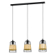 Suspension Anwick noire et nature E27 3 × 40 W EGLO