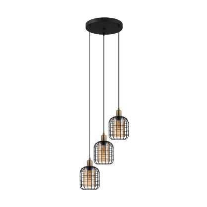 Suspension Chisle noire Ø 42 cm E27 3 × 40 W EGLO