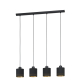 Suspension Esteperra noire et or E27 4 × 28 W EGLO