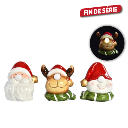 Figurine de Noël avec nez LED 7,5 cm