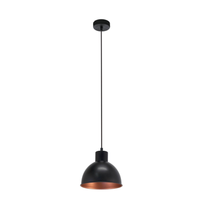 Suspension Truro 1 noire et cuivre Ø 21 cm E27 60 W EGLO