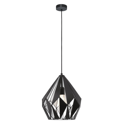 Suspension Carlton 1 noire et argent Ø 31 cm E27 60 W EGLO