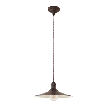 Suspension Stockbury brune et beige Ø 36 cm E27 60 W EGLO