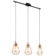 Suspension Tarbes noire et cuivre E27 3 × 60 W EGLO