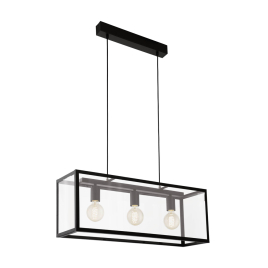 Suspension Charterhouse noire E27 3 × 60 W EGLO