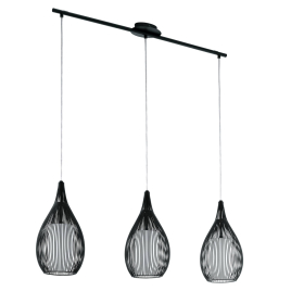 Suspension Razoni noire et blanche E27 3 × 60 W EGLO