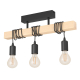 Suspension Townshend noire et bois clair E27 3 × 60 W EGLO