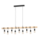 Suspension Townshend noire et bois clair E27 9 × 60 W EGLO