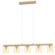 Suspension Castralvo nickel mat et bois clair E27 5 × 28 W EGLO