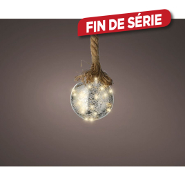 Boule en verre LED à suspendre Ø 10 cm blanc chaud LUMINEO