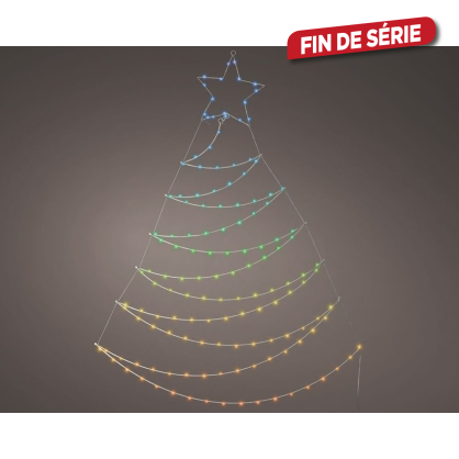 Sapin lumineux avec étoile LED 117 x 110 cm multicouleur LUMINEO