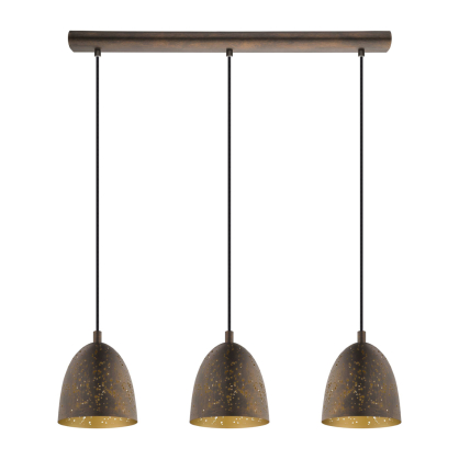 Suspension Safi brune et or E27 3 × 60 W EGLO